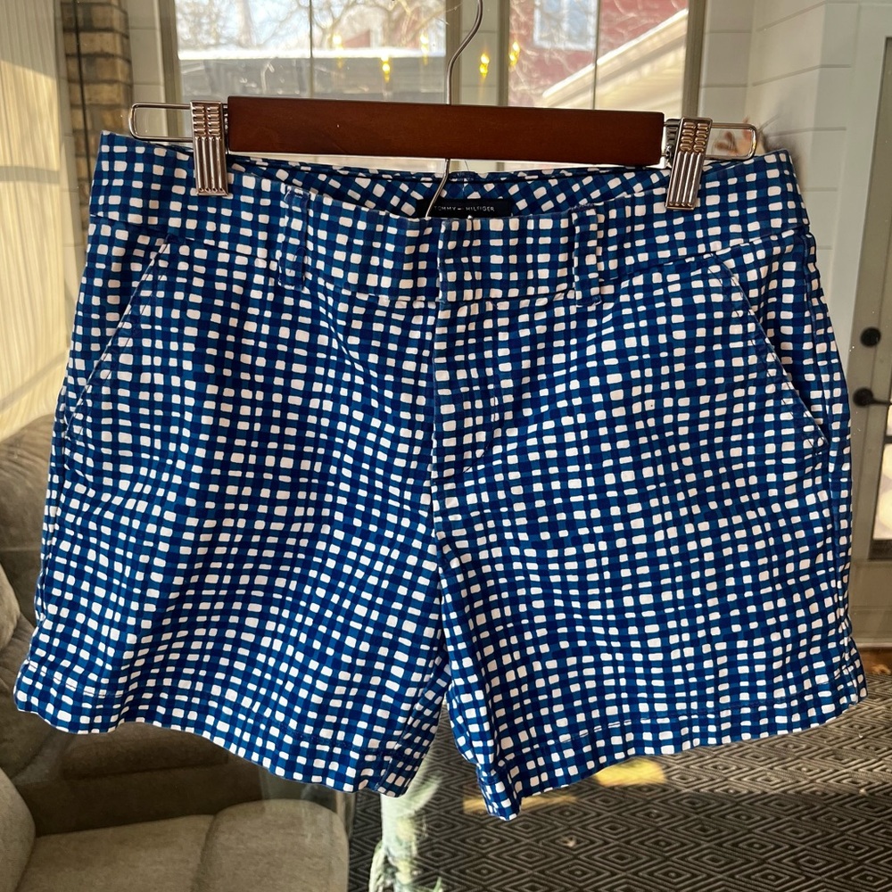 Tommy Hilfiger Blue & White Gingham women’s Check Chino Shorts